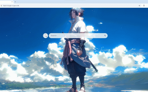 Aesthetic Sasuke Uchiha Live Wallpaper :: Sasuke Uchiha standing calmly under a vibrant blue sky with fluffy white clouds in a stunning aesthetic anime style.