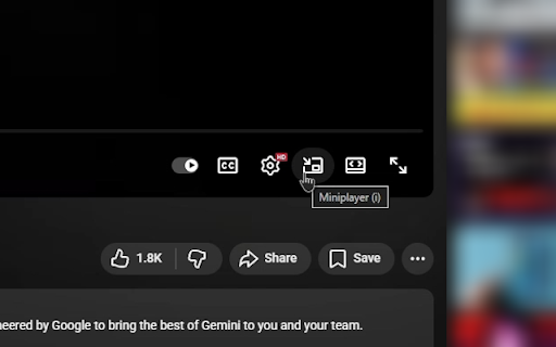 YouTube Miniplayer Button Restorer :: Restores the missing miniplayer button to YouTube's video player