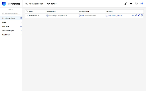 NorthGuard Password Manager :: Handle your username and password credentials for all web pages.