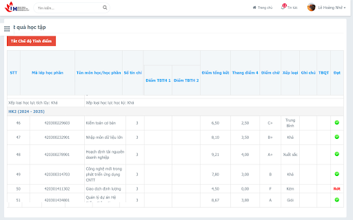 Tính điểm IUH :: Tự động tính điểm tổng kết, GPA và tự động hoàn thành các khảo sát bắt buộc để xem điểm nhanh chóng.