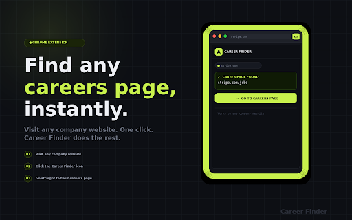 Career Finder :: Instantly find the careers page for any company you visit.