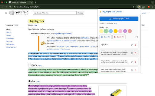 Highlight Text Online :: Use Highlight Text Online extension to highlight and save key info on any website. A smart and simple web highlighter tool.