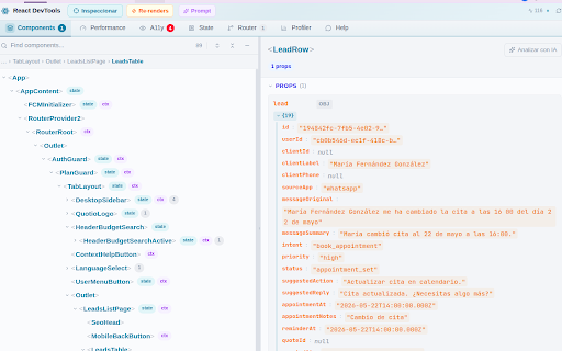 React DevTools :: Inspect React & Next.js component trees, edit state live, track re-renders, and analyze components with AI.