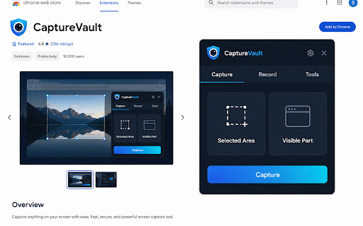 CaptureVault: AI Screenshot Recorder & Bug Reports :: Capture, annotate, and AI-fill bug reports — send to Sheets, Drive, GitHub, or Jira in a few clicks.