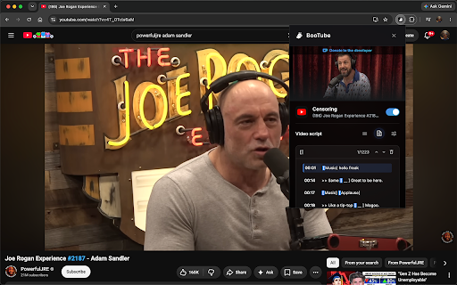BooTube :: Censor profanity on YouTube.