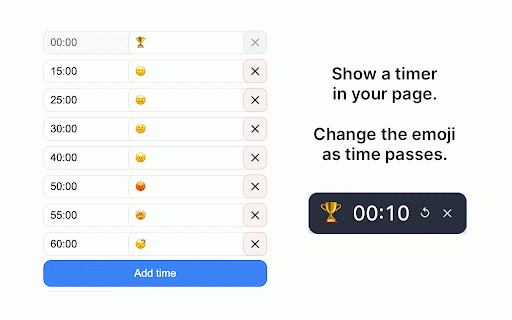 Emoji Timer :: Inject a timer with emoji into the current page when you click the icon.