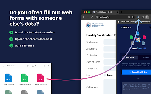 FormGoat.AI – AI Autofill for Web Forms from Documents, Images & OCR :: Artificial intelligence that automatically fills forms on any website by extracting data from images, text files, and spreadsheets.