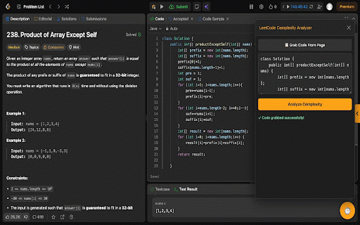 LeetCode Complexity Analyzer :: Instantly analyze time & space complexity of your LeetCode code with AI. Floating chatbot + popup support.