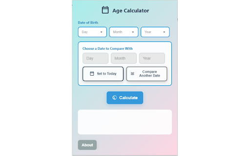Age Calculator :: Calculate your age in years, months, and days with this easy-to-use popup tool by Alsarh IT