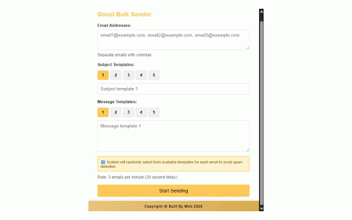 Gmail Bulk Sender :: Send bulk emails through Gmail with custom templates