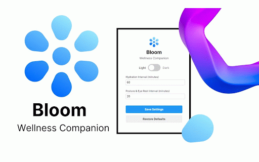 Bloom - Wellness reminder :: Your personal wellness companion that gently nudges you towards better health habits throughout the day.