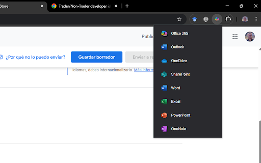 Simple Office 365 Shortcuts :: Nothing more than a simple shortcut extension to access basic 365 apps from the toolbar.