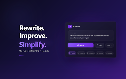 AI Rewrite :: Fast text editing: AI Rewrite for emails, posts & chats — AI sentence rewriter, rewrite tone, shorten or expand.