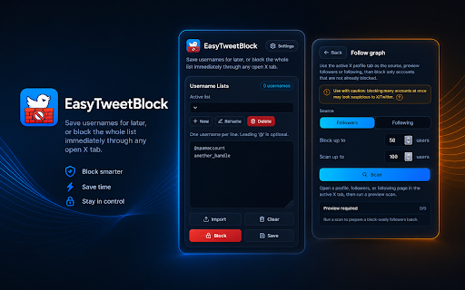 Easy TweetBlock :: Block unwanted users on X and Twitter with one click.