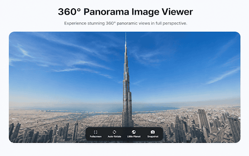 360° Panorama Image Viewer :: Open and explore 360-degree panoramic images locally in a full-screen viewer. Supports JPG, PNG, and WebP.