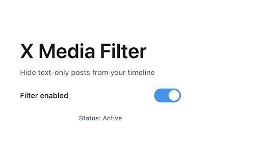 X Media Filter :: Filter out text-only posts from X (Twitter) timeline