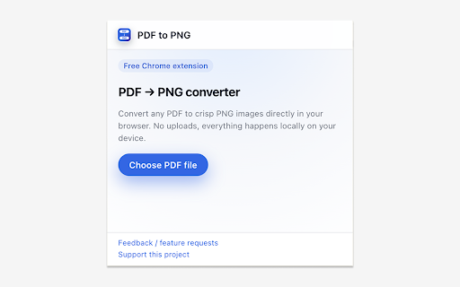 PDF to PNG Converter – offline & private :: Convert PDF pages to PNG images directly in your browser.