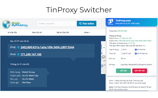 TinProxy Switcher :: Công cụ hỗ trợ thay đổi IP trên trình duyệt của ❤️ TinProxy.com ❤️