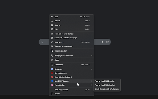 Simple NextDNS Manager :: Manage NextDNS allowlist and denylist domains, with additional URL pattern blocking functionality.