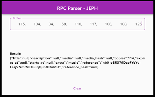 rpc_parser_extension :: RAP parser extension for response