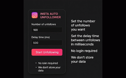 Instagram Auto Unfollower :: Automatically unfollow Instagram users with custom settings.