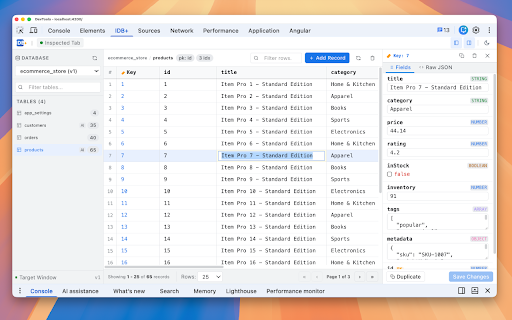IDB Plus - IndexedDB Manager :: Powerful Chrome DevTools extension to inspect, manage, and inline-edit IndexedDB databases.