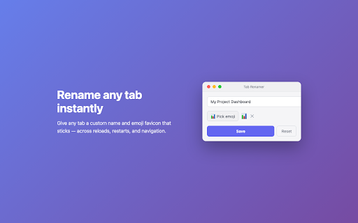 Tab Renamer :: Instantly distinguish your tabs with custom names and emoji favicons that stick.