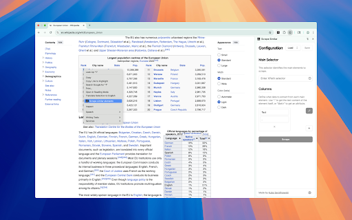 Scrape Similar :: Extract data from websites into spreadsheets.