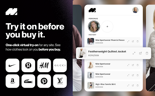 Mirror AI :: Try on any item from any shop with one click.