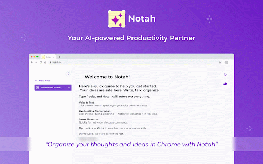 Notah :: AI note-taking: capture, record, organize, and share notes with smart features to boost productivity.