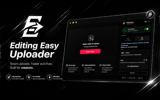 Editing Easy Uploader :: Editing Easy - High Quality Uploader. Prepares the video while preserving the detail of the original