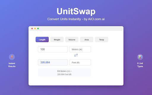 UnitSwap :: Convert length, weight, volume, area, temperature & time units instantly - by AIO.com.ai
