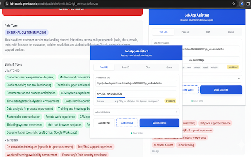 Job App Assistant :: Tailored resumes, cover letters, and Q&A prep from job postings
