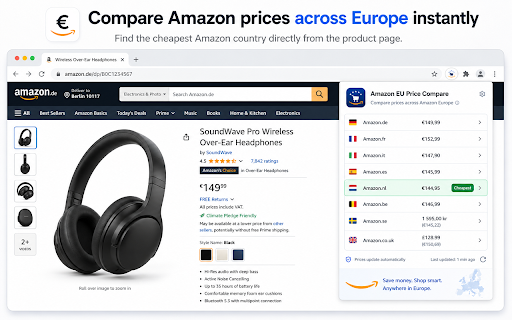 Amazon EU Price Compare - Cheapest Amazon Country :: Compare Amazon prices across Europe. Germany, France, Italy, Spain, Netherlands, Belgium, Sweden, UK — find the cheapest store.