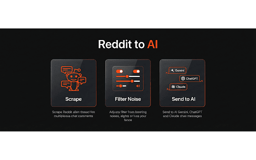 Reddit to AI :: Scrapes Reddit threads and sends content to chosen AI chatbot for analysis.