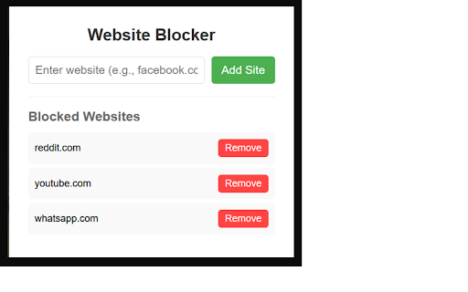 Website Blocker :: A simple extension to block distracting websites