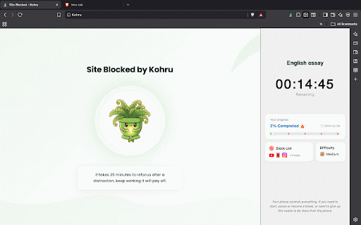 Kohru :: Productivity extension - Block distracting websites