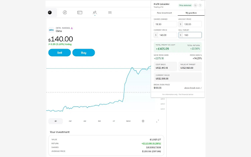 T212 Profit Calculator :: Instantly calculate how much you'd make on a stock while browsing Trading 212.