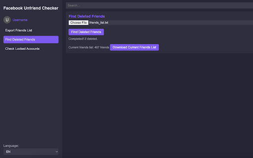 Facebook Unfriend Checker :: Export Friends List, Find Deleted Friends, Check Locked Accounts