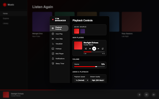 YTM Enhancer :: Smarter controls, automation, notifications, and visual upgrades for YouTube Music