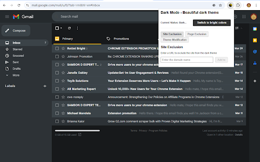 Dark Mode - Beautiful dark theme :: Dark Theme switches any web page to dark mode. Use a dark reader or change the screen brightness to protect your eyes.