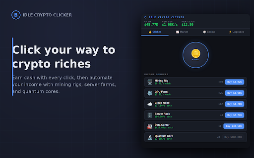 Idle Crypto Clicker :: Click, invest, and gamble your way to crypto riches.