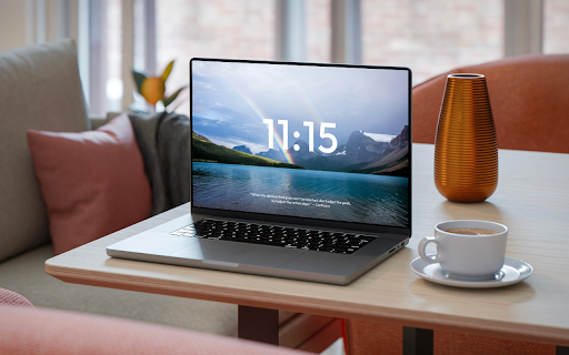 Daily Wallpaper :: Displays a random daily image, the current time, and an inspirational quote on the new tab page.