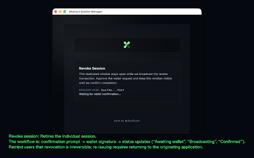 PENGUARDS: Abstract Session keys Security Manager :: Review Abstract session keys, monitor risk signals, and revoke access directly from the browser.