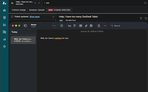 Zendesk LoneTab :: Opens Zendesk ticket links in an existing Zendesk tab (and closes the new one).