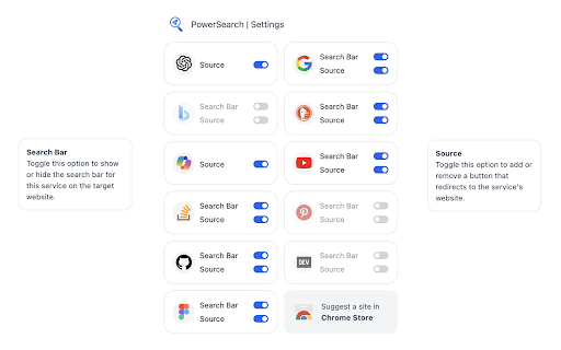 Power Search :: Quickly search across platforms like Google, Bing, YouTube, and GitHub. Enhance productivity with tailored search tools.