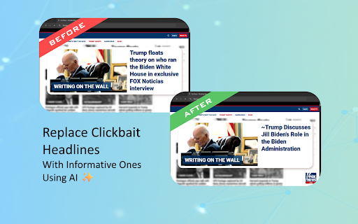 Just News :: Replaces clickbait headlines with informative summaries