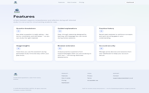 AI Quiz Assistant :: Capture practice quiz questions and receive AI-generated suggested answers with explanations.