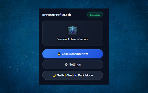 Browser Profile Lock :: Lock your browser session behind a master password, with auto-lock on idle and offline password recovery.