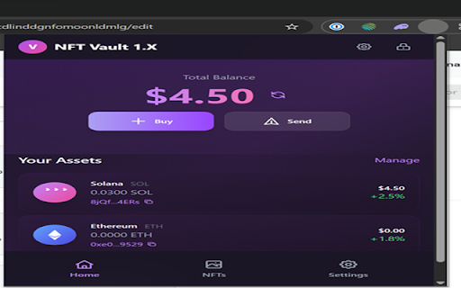 VaultNFT :: Multi-chain NFT wallet supporting Ethereum and Solana